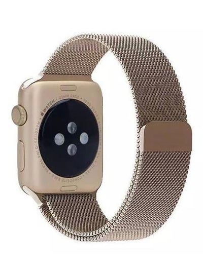 Buy Milanese Loop Stainless Steel Replacement Band For Apple Watch Series 7/6/SE/5/4/3/2/1 38/40/41mm Gold in UAE