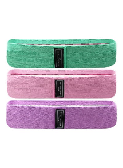 Buy 3-Piece Resistance Yoga Belts 76 x 8cm in UAE