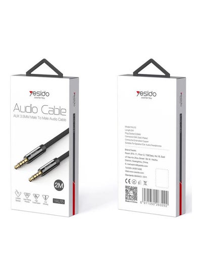 Buy AUX 3.5MM Male To Male Audio Cable Black in Saudi Arabia