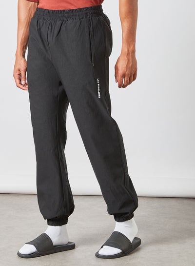 Buy Elasticated Joggers Black in UAE