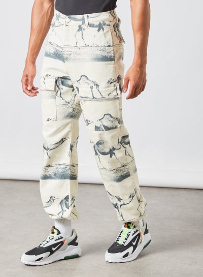 Buy Graphic Print Utility Pants Multicolour in UAE