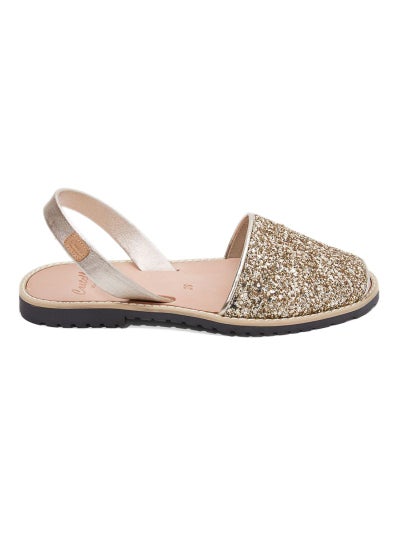 Buy Madona Glitter Sling Back Casual Sandals Gold(N7Platinum) in UAE