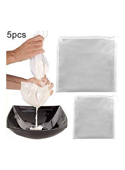 Buy 5-Piece Homemade Boiling Herb Strainer Filtering Net Pouch Multicolour 20x30x1cm in Saudi Arabia