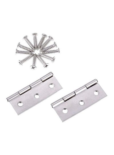 Buy 2-Piece Hinge With Screws Silver 2inch in Saudi Arabia