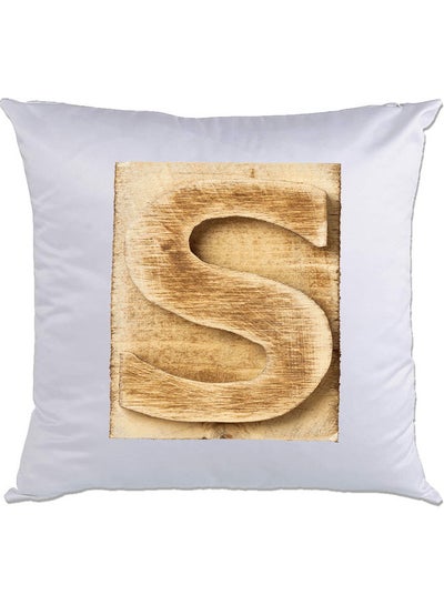 Buy S-Printed Decorative Pillow White/Brown 40 x 40cm in UAE