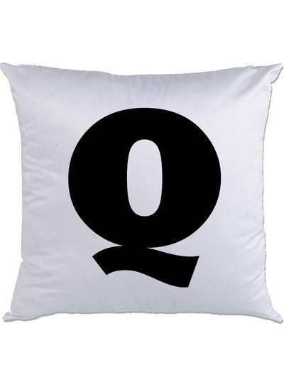 Buy Q Printed Cushion White/Black 40x40cm in UAE