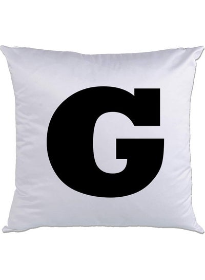 اشتري G Printed Cushion White/Black 40x40سم في الامارات