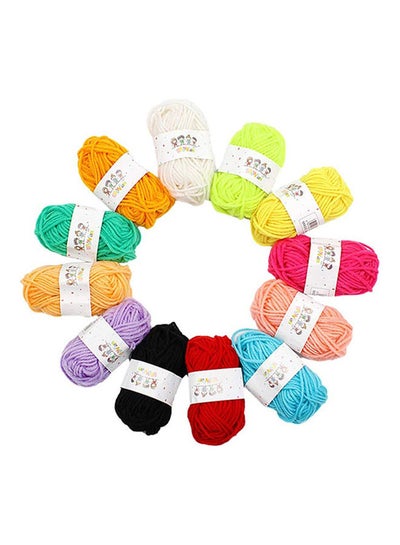 Buy 12-Piece Yarn Set Multicolour in Saudi Arabia