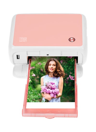Buy Portable Photo Printer Pink/White in Saudi Arabia