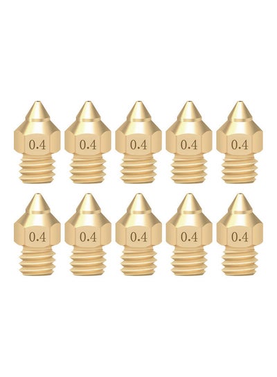 Buy Pack Of 10 TTS Pointed Nozzle For 3D Printer Gold in Saudi Arabia