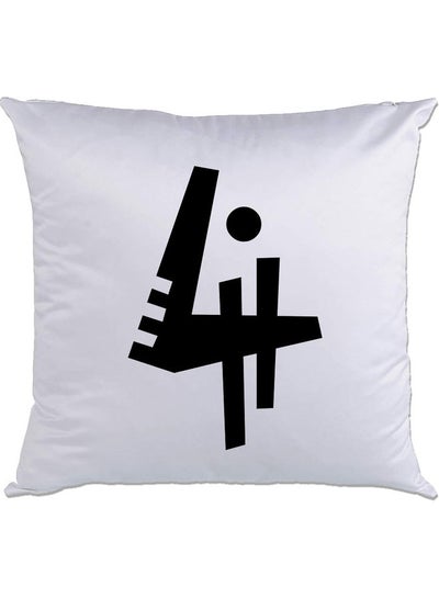 اشتري 4 Printed Cushion White/Black 40x40سم في الامارات