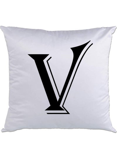 اشتري V Printed Cushion White/Black 40x40سم في الامارات