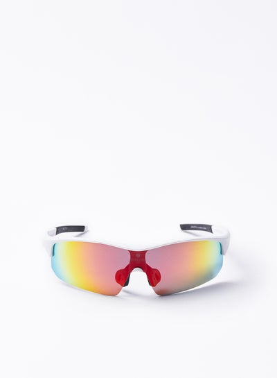 اشتري Cycling Glasses - Athletiq Club Oryx - White Frame with Red Fire Multilayer Mirror Lens في السعودية