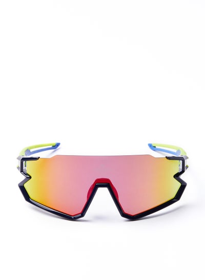 Buy Cycling Scooter Sunglasses - Athletiq Club Jebel Jais - Blue And Yellow Frame With Red Fire Multilayer Lens in Saudi Arabia