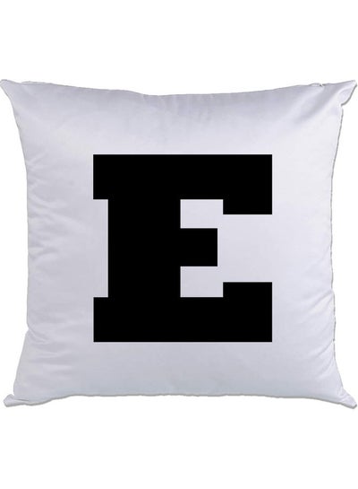 Buy E Printed Cushion White/Black 40x40cm in UAE