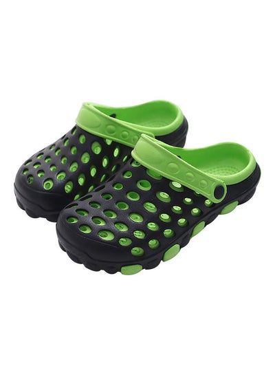 Buy Multi Holes Anti-skid Outdoor Beach Slippers Sandals Black/Green in Saudi Arabia