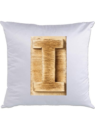 اشتري I-Printed Decorative Pillow White/Brown 40 x 40سم في الامارات