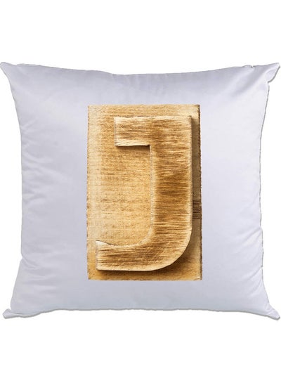 اشتري J-Printed Decorative Pillow White/Brown 40 x 40سم في الامارات