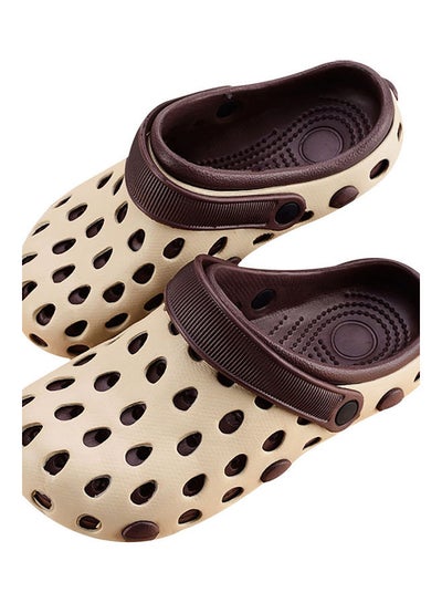 Buy Summer Casual Closed Toe Multi Holes Anti-Skid Sandals Brown in Saudi Arabia