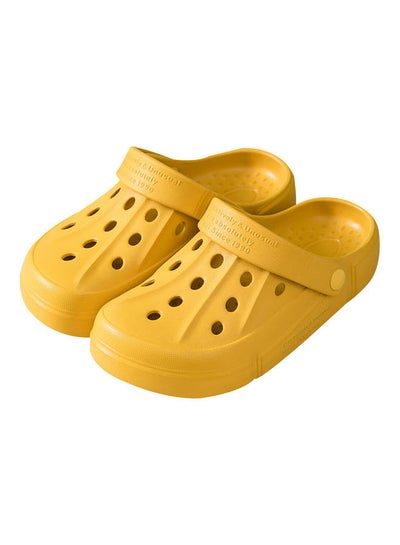 Buy Pair Of Multi Holes Non Slip Sandals Ginger Yellow in Saudi Arabia