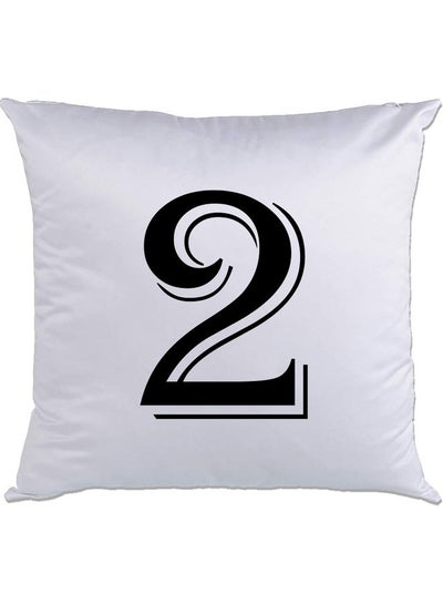 اشتري 2-Printed Decorative Pillow White/Black 40 x 40سم في الامارات