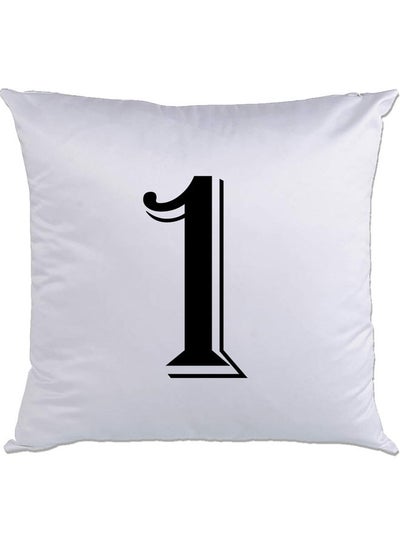 اشتري 1-Printed Decorative Pillow White/Black 40 x 40سم في الامارات