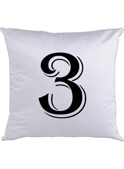 اشتري 3-Printed Decorative Pillow White/Black 40 x 40سم في الامارات