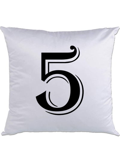 اشتري 5-Printed Decorative Pillow White/Black 40 x 40سم في الامارات