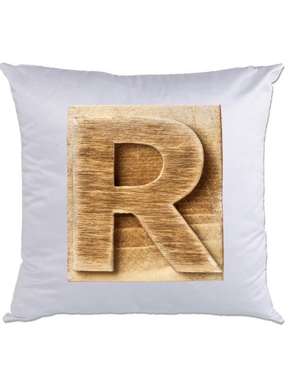 اشتري R-Printed Decorative Pillow White/Brown 40 x 40سم في الامارات