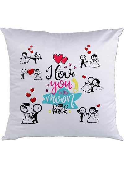 Buy Printed Cushion White/Black/Red 40x40cm in UAE