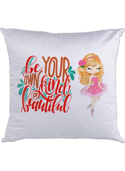 Buy Quote Printed Cushion White/Pink/Red 40x40cm in UAE