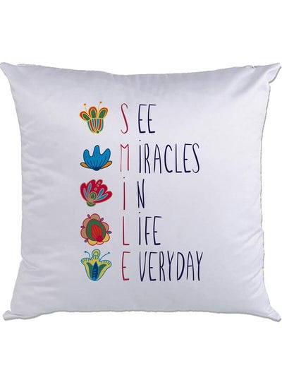 Buy Quote Printed Cushion White/Blue/Pink 40x40cm in UAE