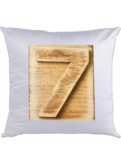 Buy 7-Printed Decorative Pillow White/Brown in UAE