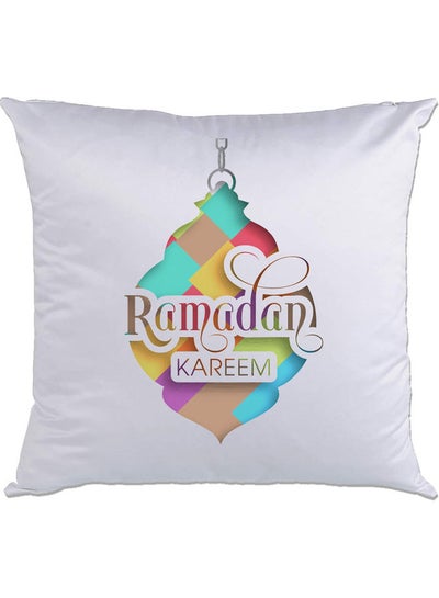 اشتري Ramadan Kareem Printed Cushion White/Brown/Yellow 40x40سم في الامارات