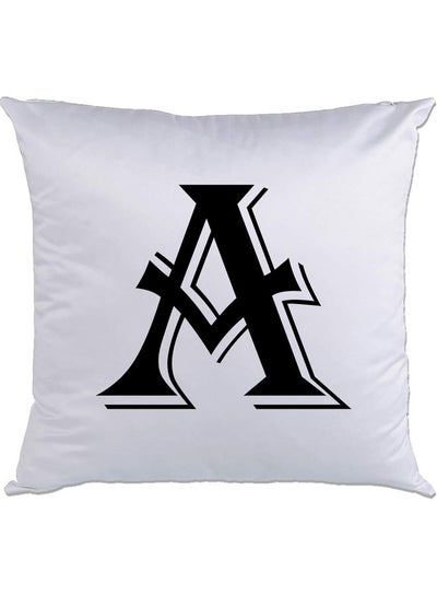 اشتري A-Printed Decorative Pillow White/Black 40 x 40سم في الامارات