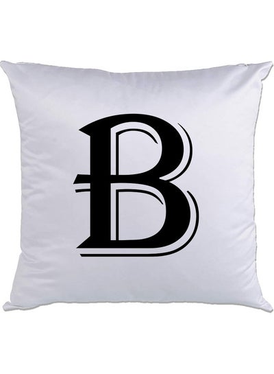 Buy B-Printed Decorative Pillow White/Black 40 x 40cm in UAE