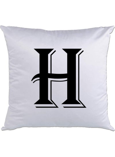 اشتري H-Printed Decorative Pillow White/Black 40 x 40سم في الامارات