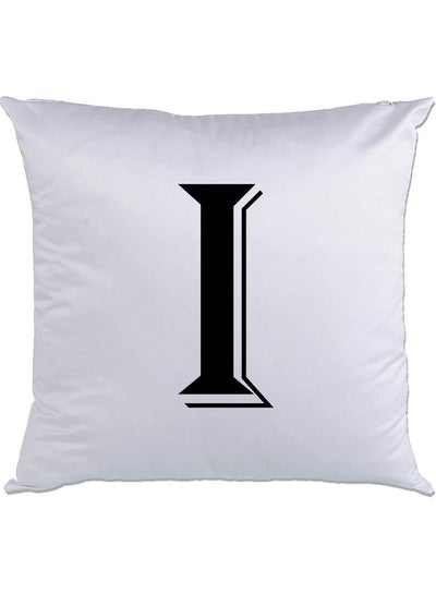 Buy I-Printed Decorative Pillow White/Black 40 x 40cm in UAE