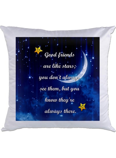 Buy Quote Printed Cushion White/Blue/Yellow 40x40cm in UAE