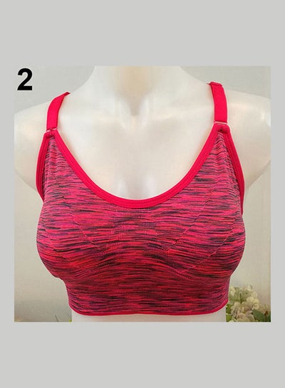 Buy Sports Push Up Seamless Bra Top Red in UAE