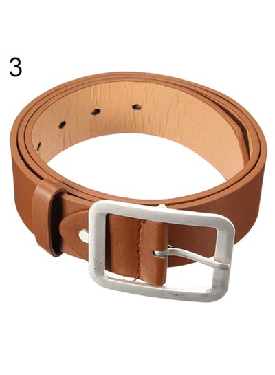 Buy Leather Pin Buckle Waist Strap Belt Brown in UAE