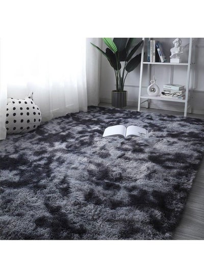 اشتري Decorative Plush Carpet Grey/Black 40x60cm في الامارات