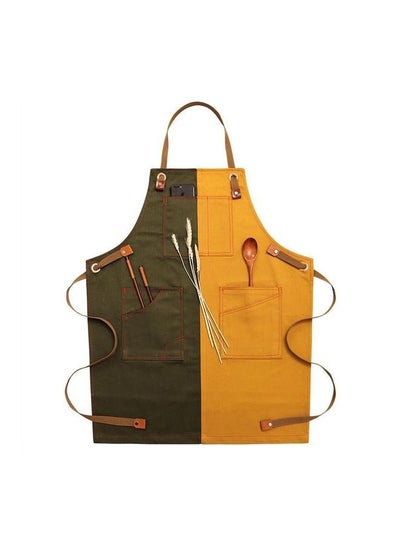 Buy Household Sleeveless Denim Apron For Children Green/Yellow/Brown 57cm in Saudi Arabia