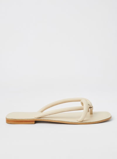 Buy Flino Flat Sandals Beige in UAE