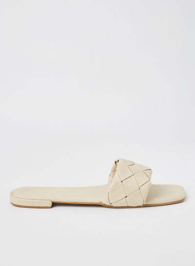 Buy Leather Flat Sandals Birch in Saudi Arabia