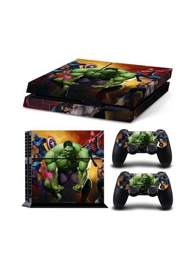 Buy Console And Controller Sticker Set For PlayStation 4 Hulk in UAE