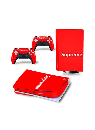 Buy Console And Controller Sticker Set For PlayStation 5 Disc Version Supreme Red in UAE
