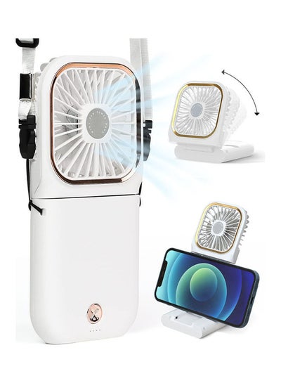 Buy Portable Handheld Neck Fan INMNF02 White in Saudi Arabia