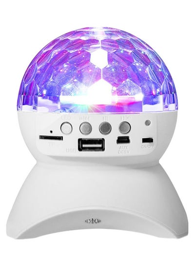 Buy Portable Crystal Rotating Ball LED Bluetooth Wireless Speaker White in UAE