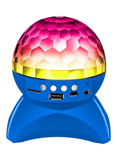 Buy Portable Crystal Rotating Ball LED Bluetooth Wireless Speaker Blue in UAE